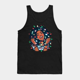 Locs Christmas Lights Black Woman Tank Top